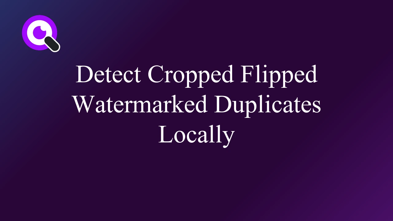 Detect Cropped Flipped Watermarked Duplicates Locally